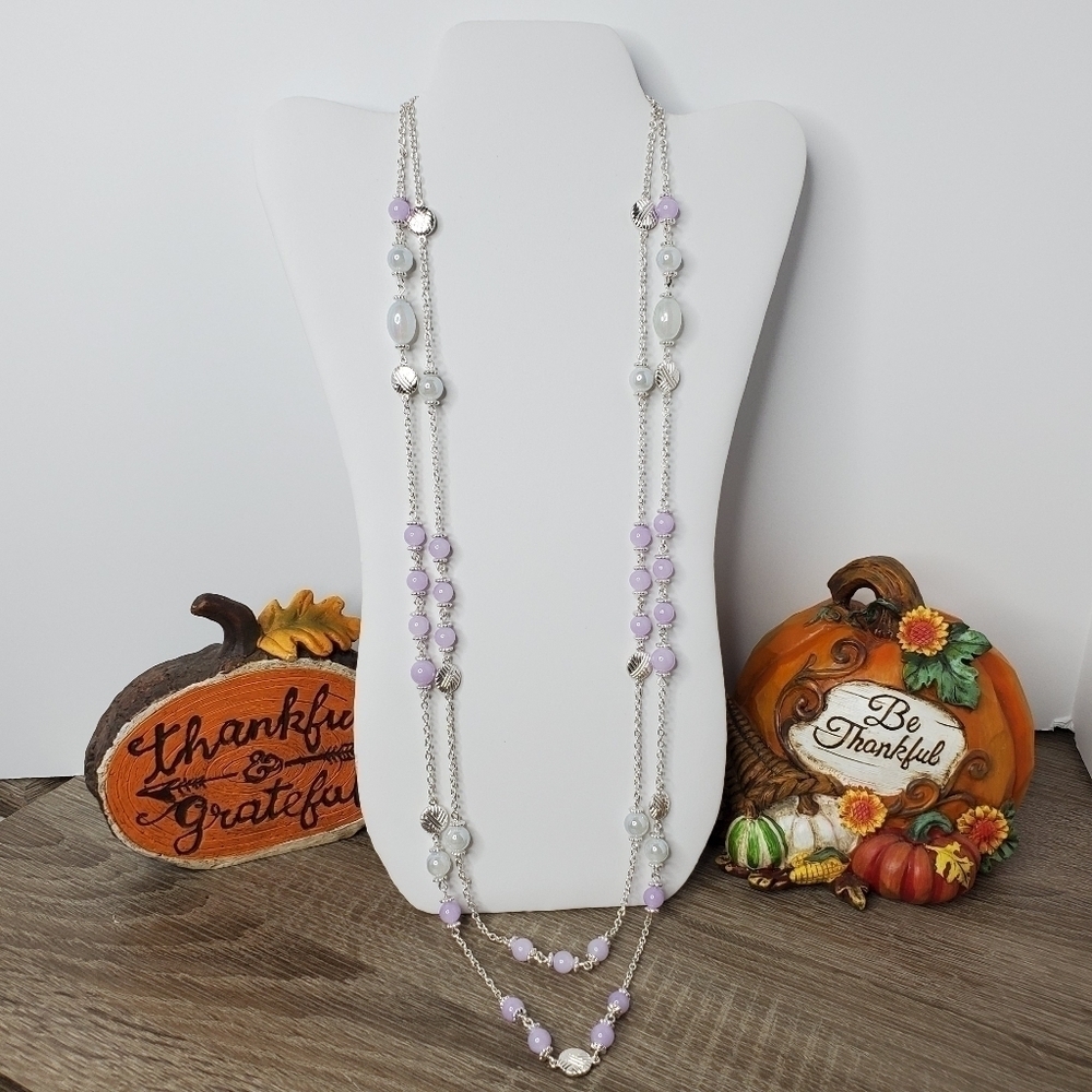 BANCROFT STITCH FIX PURPLE SILVER LONG NEC… - Picture 4 of 8